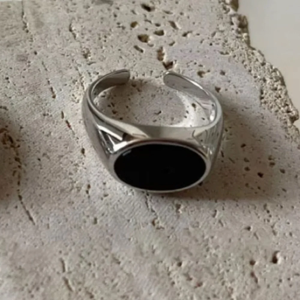 ⚡️Insta black oval sterling open ring - Picture 2 of 5